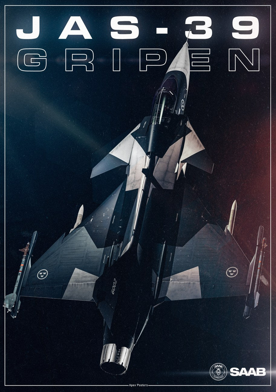 エースコンバット ポスター ダミジャケ付き JAS-39 Gripen Minimalism Poster – Apex Posters