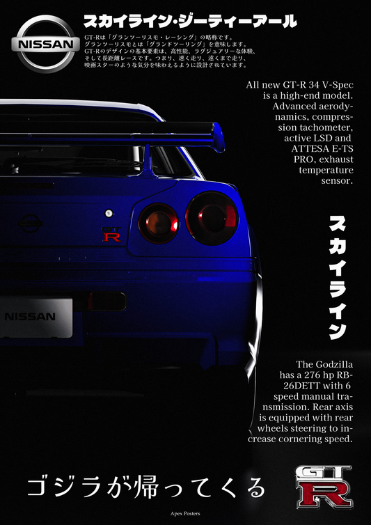 Nissan Skyline R34 GT-R Poster