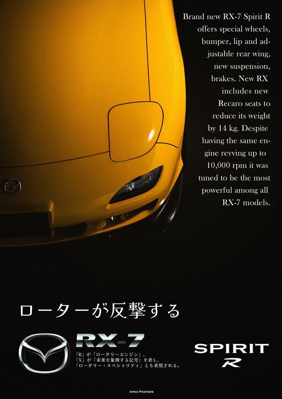 Spirit R Rx7 Sticker Mazda RX-7 Spirit R Poster – Apex Posters